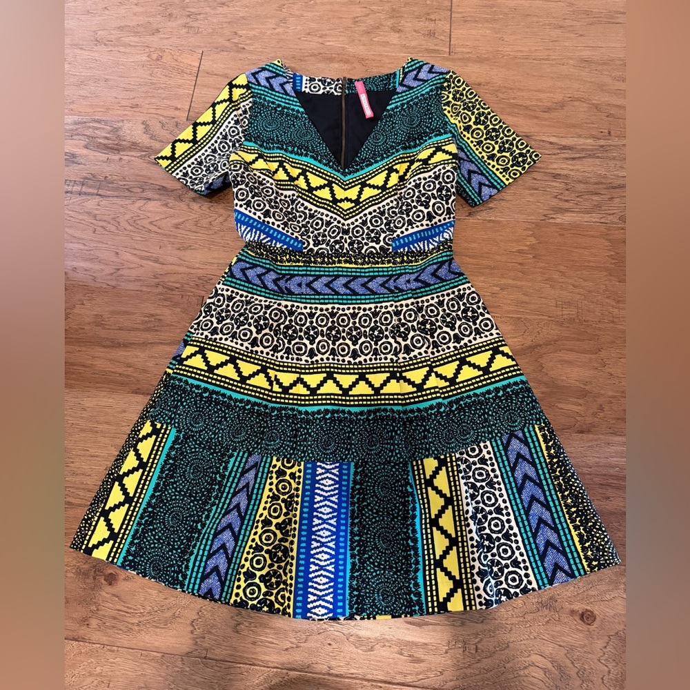 Anthropologie Plenty by Tracy Reese Boho Geometric Mini Dress Size 6